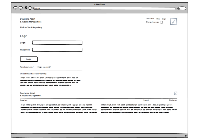 Redesigned login screen