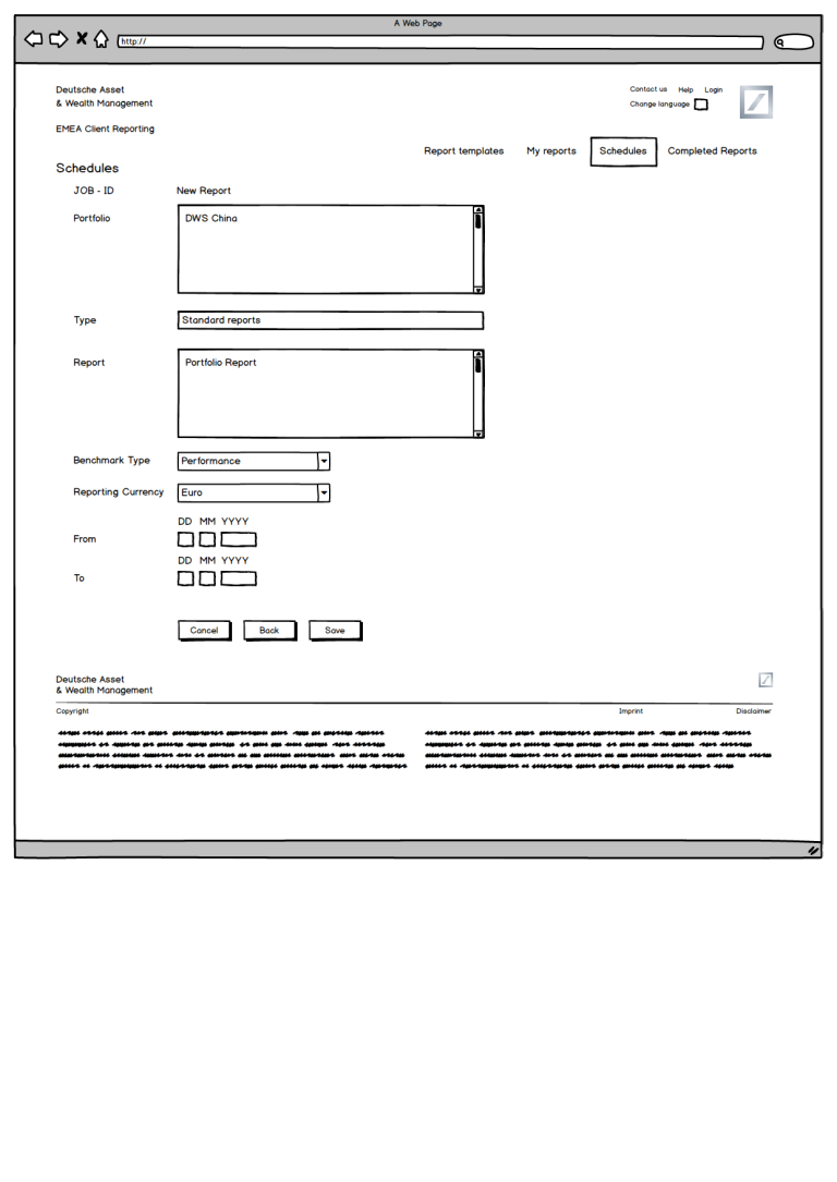 Redesigned Client report export screen